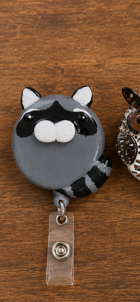 Raccoon Badge Reel