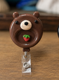Brown bear with strawberry worry stone