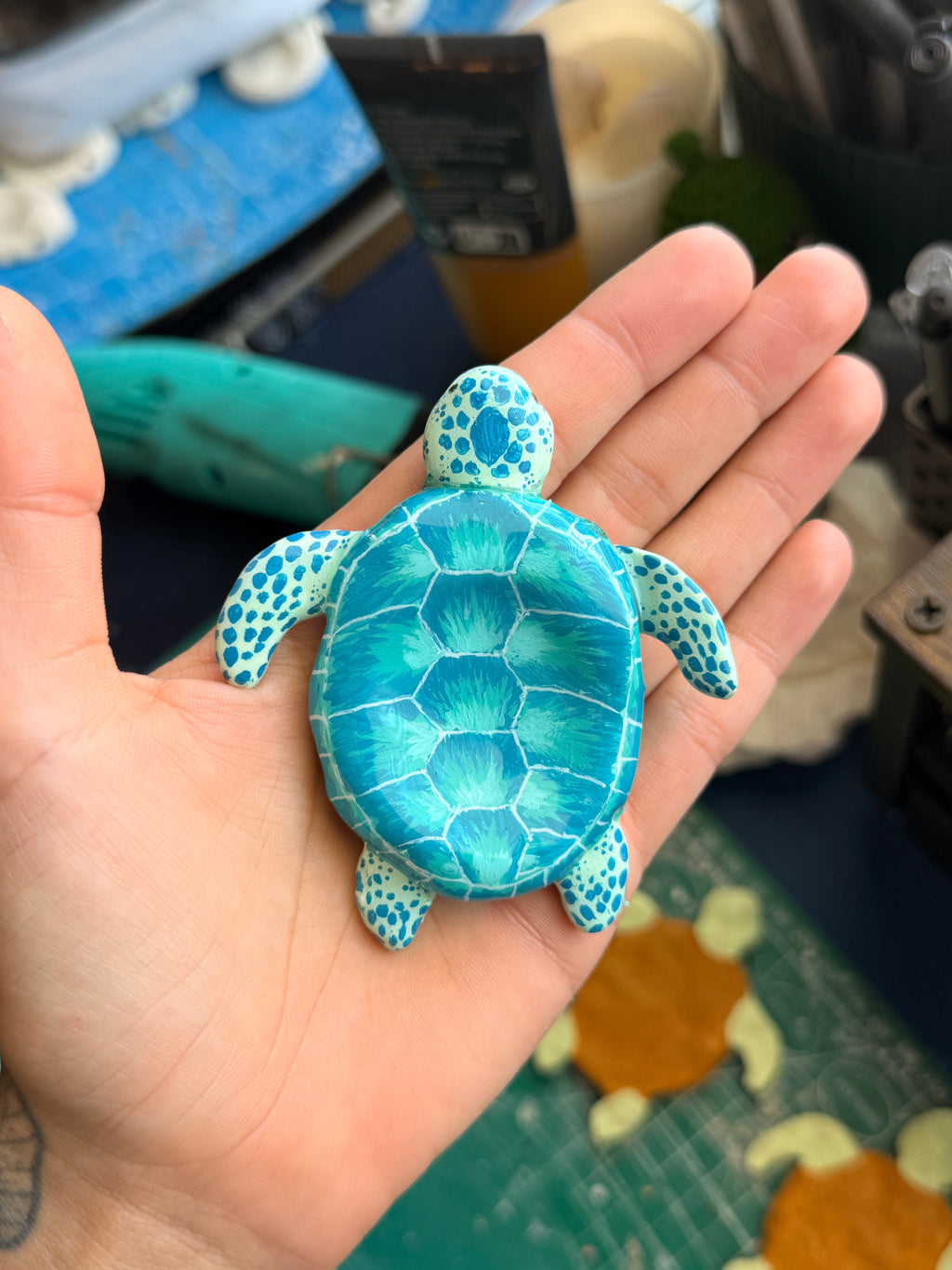 Blue Sea Turtle Worry Stone