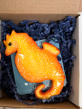 Orange Sea Horse Worry Stone