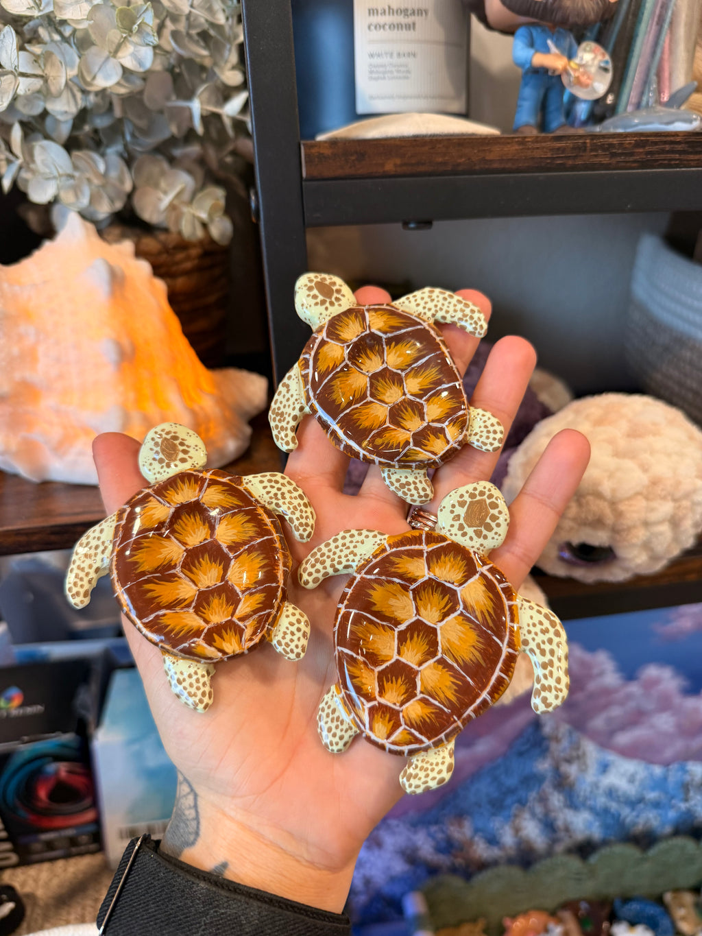 Brown Sea Turtle Worry Stone