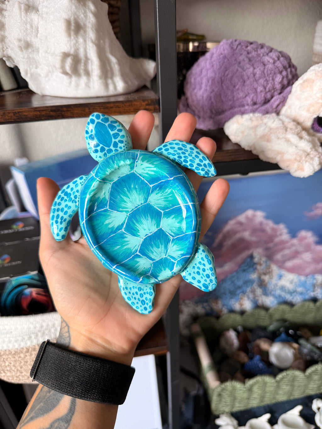 Blue Sea Turtle Ring Dish