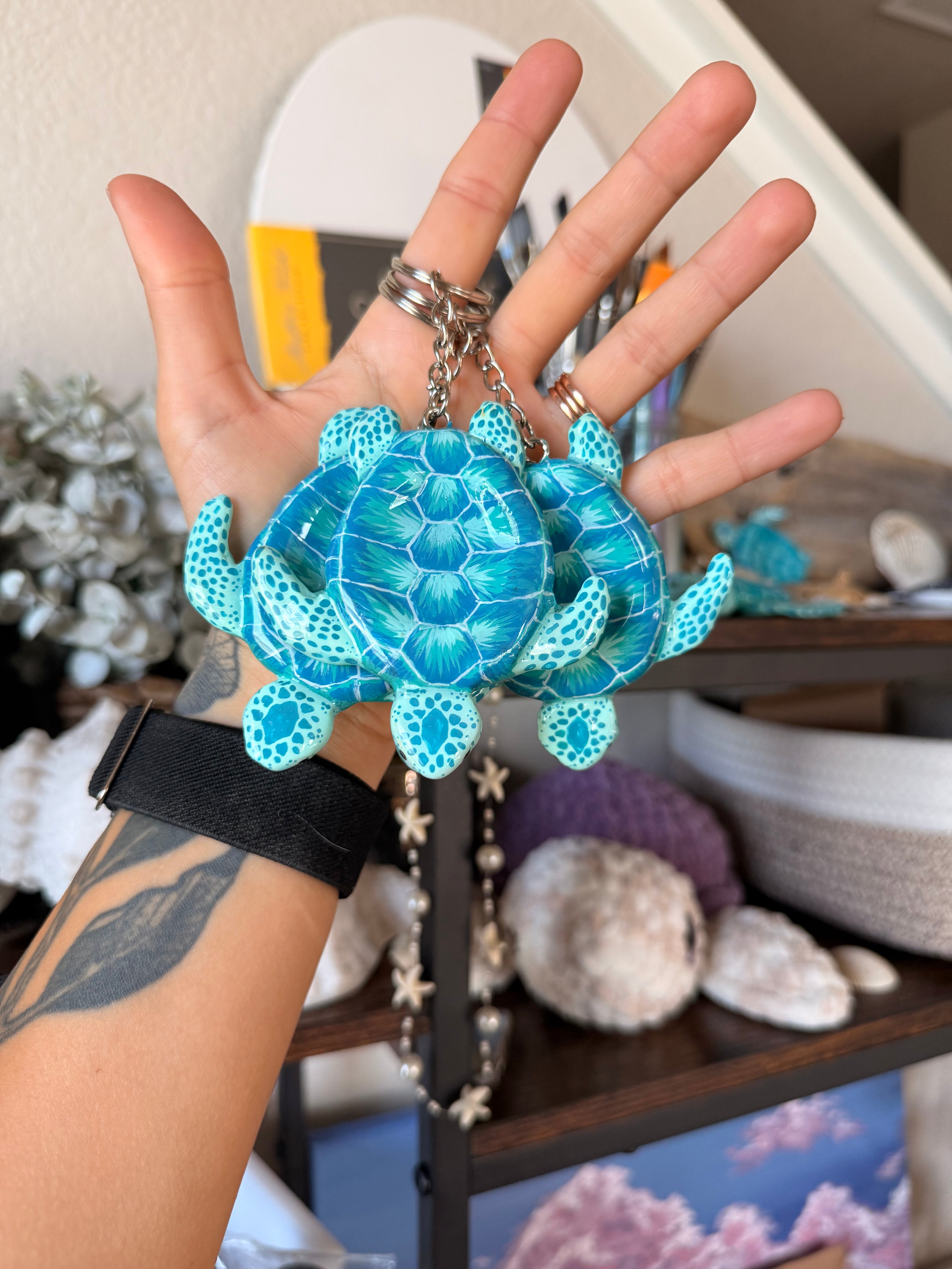 Blue Sea Turtle Worry Stone