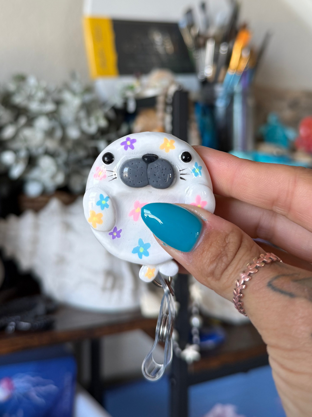 Floral Harbor Seal Badge Reel