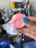 Pink Heart Whale Shark Badge Reel
