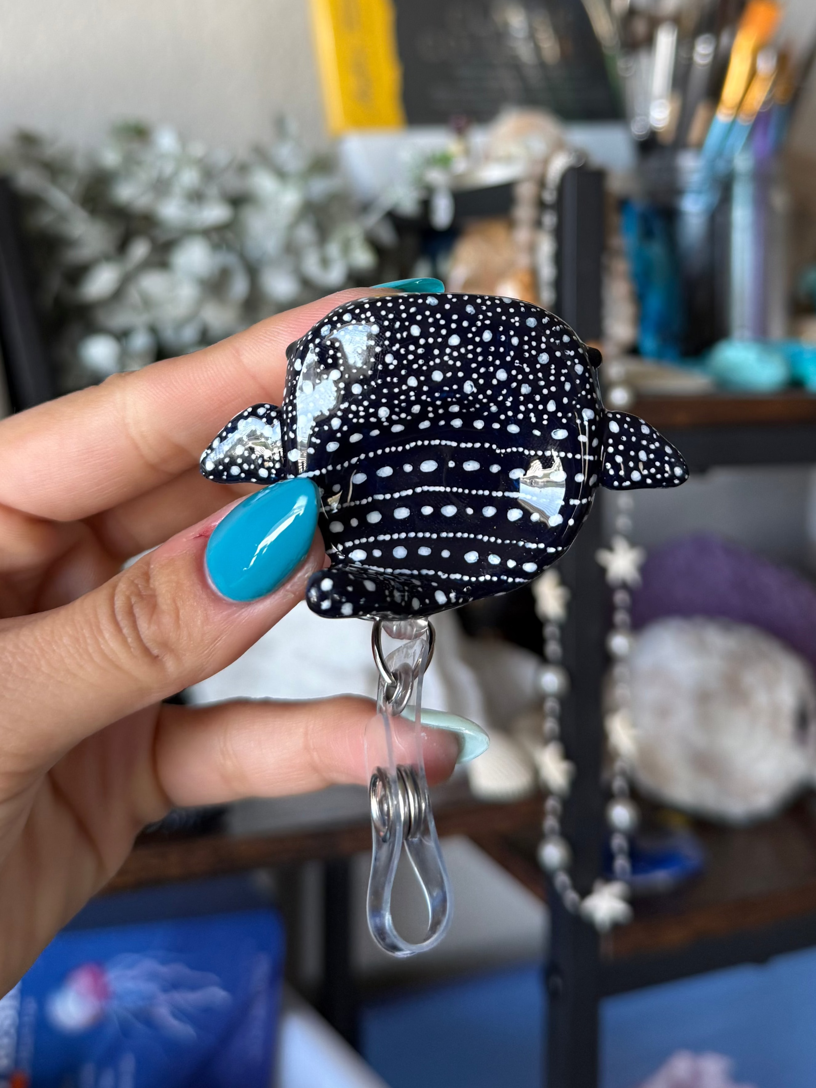 Dark blue Whale Shark Badge Reel