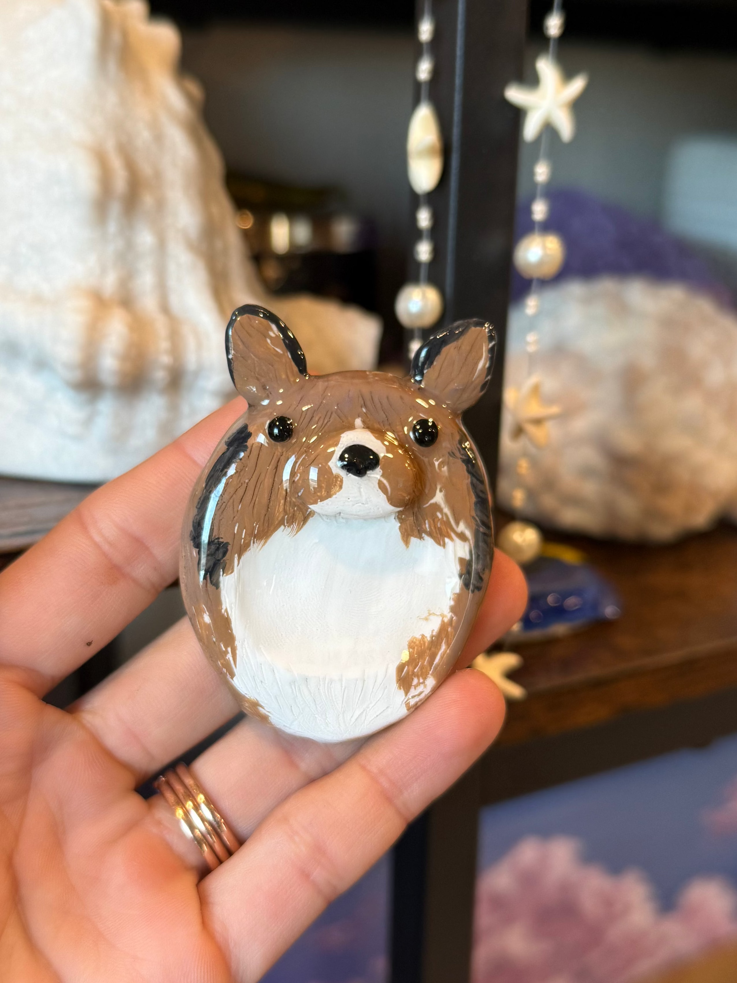 Brown Corgi Worry Stone