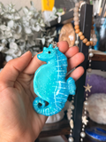 Teal Blue Sea Horse Worry Stone