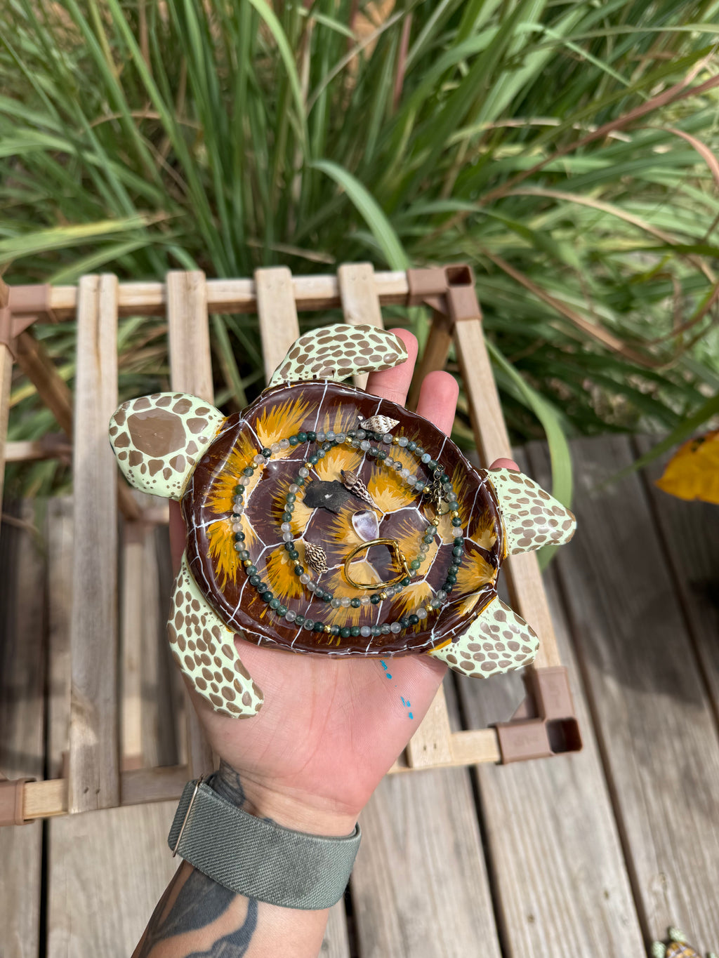 Brown Sea Turtle Ring Dish