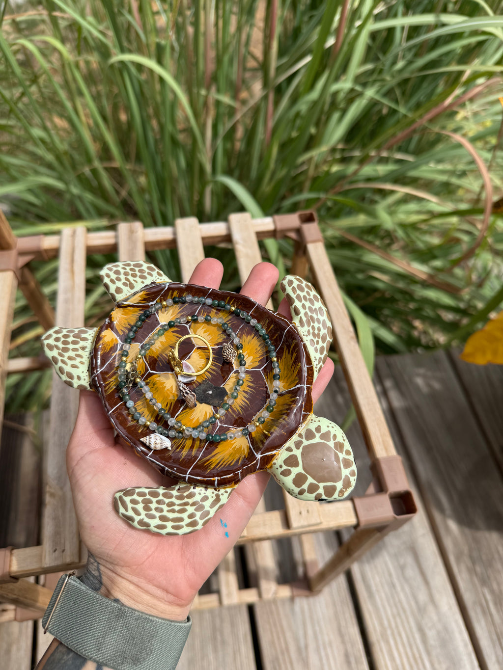 Brown Sea Turtle Ring Dish