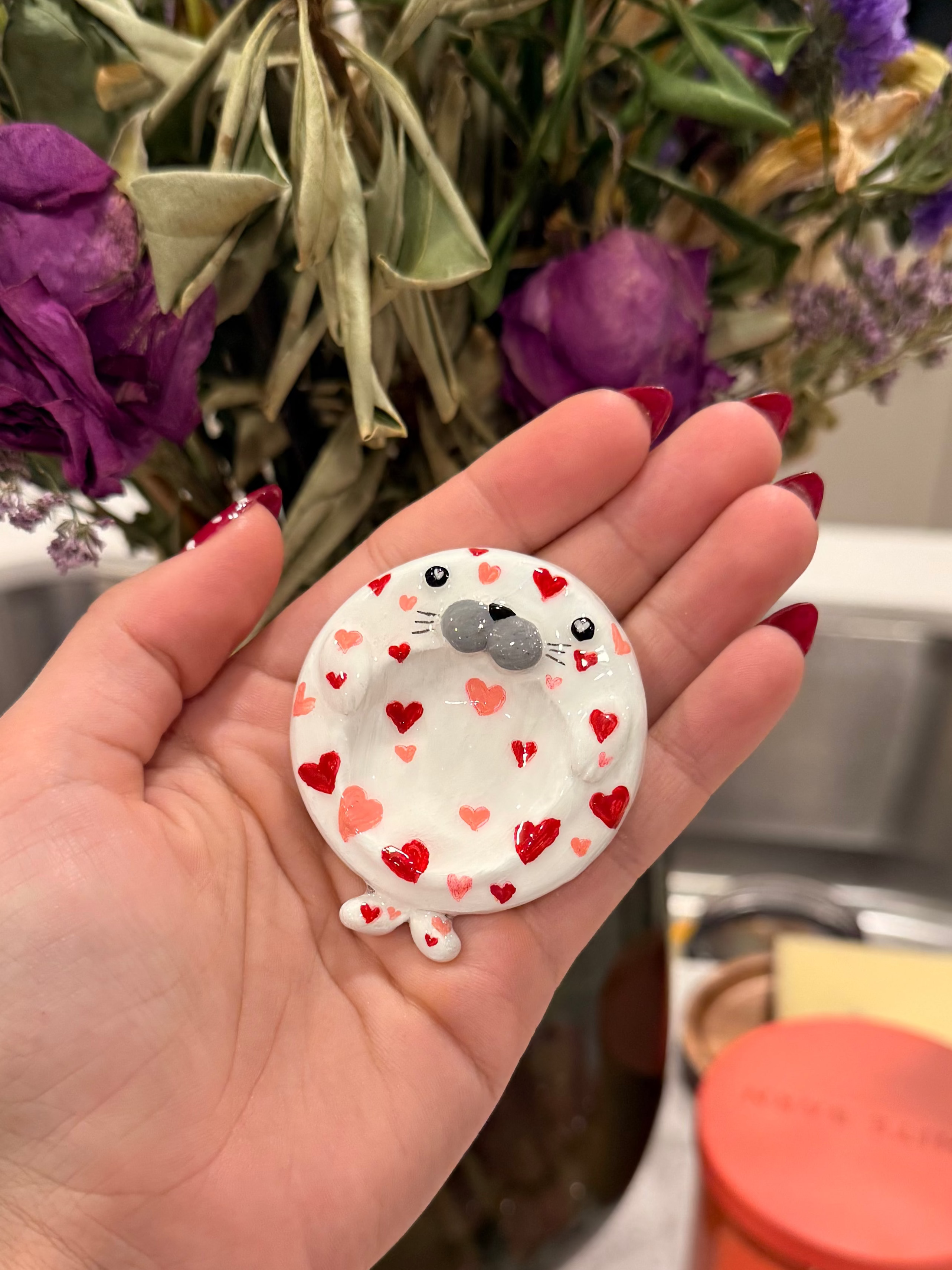 Heart Harbor Seal Worry Stone