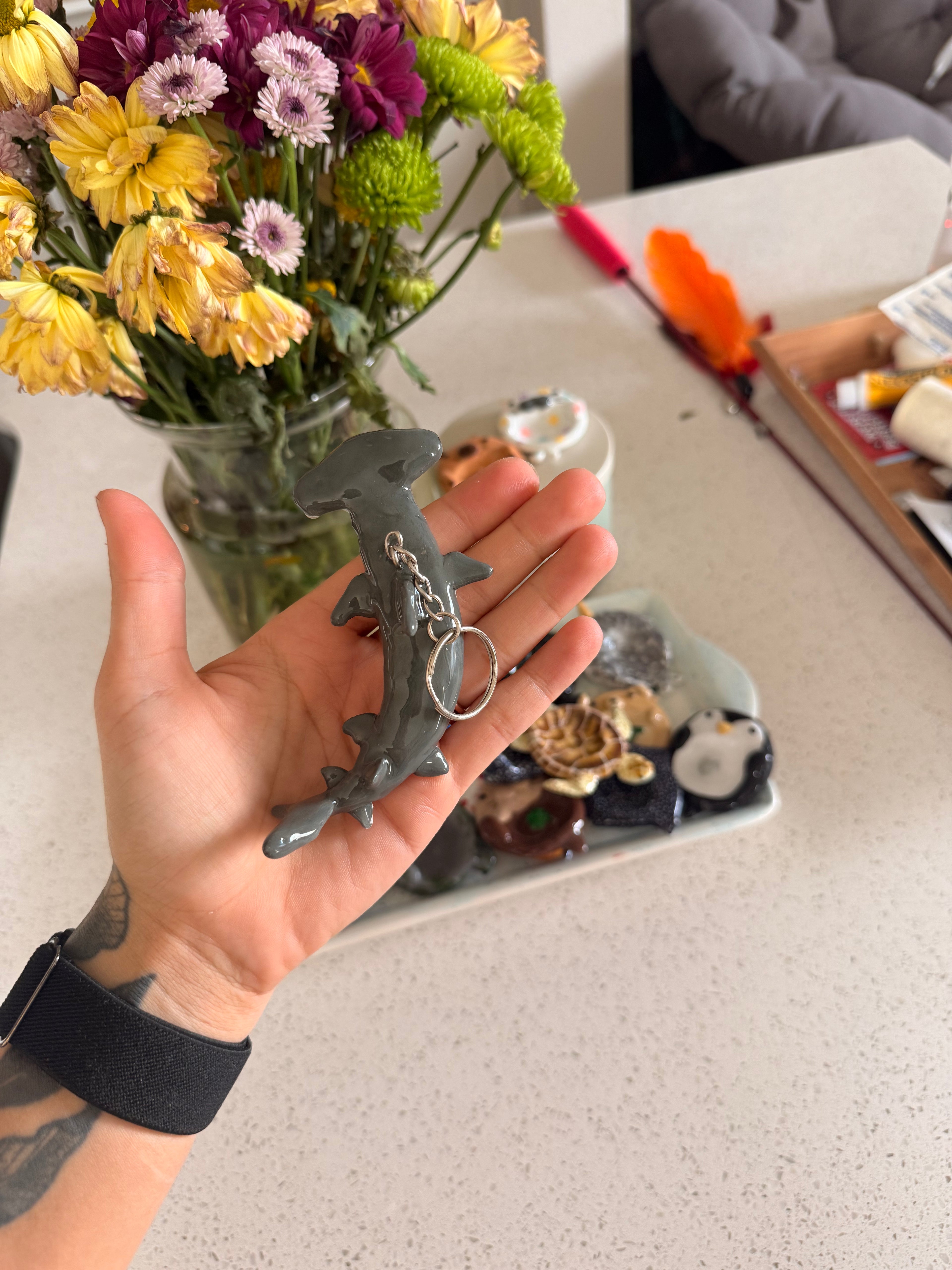 Hammerhead Shark Keychain