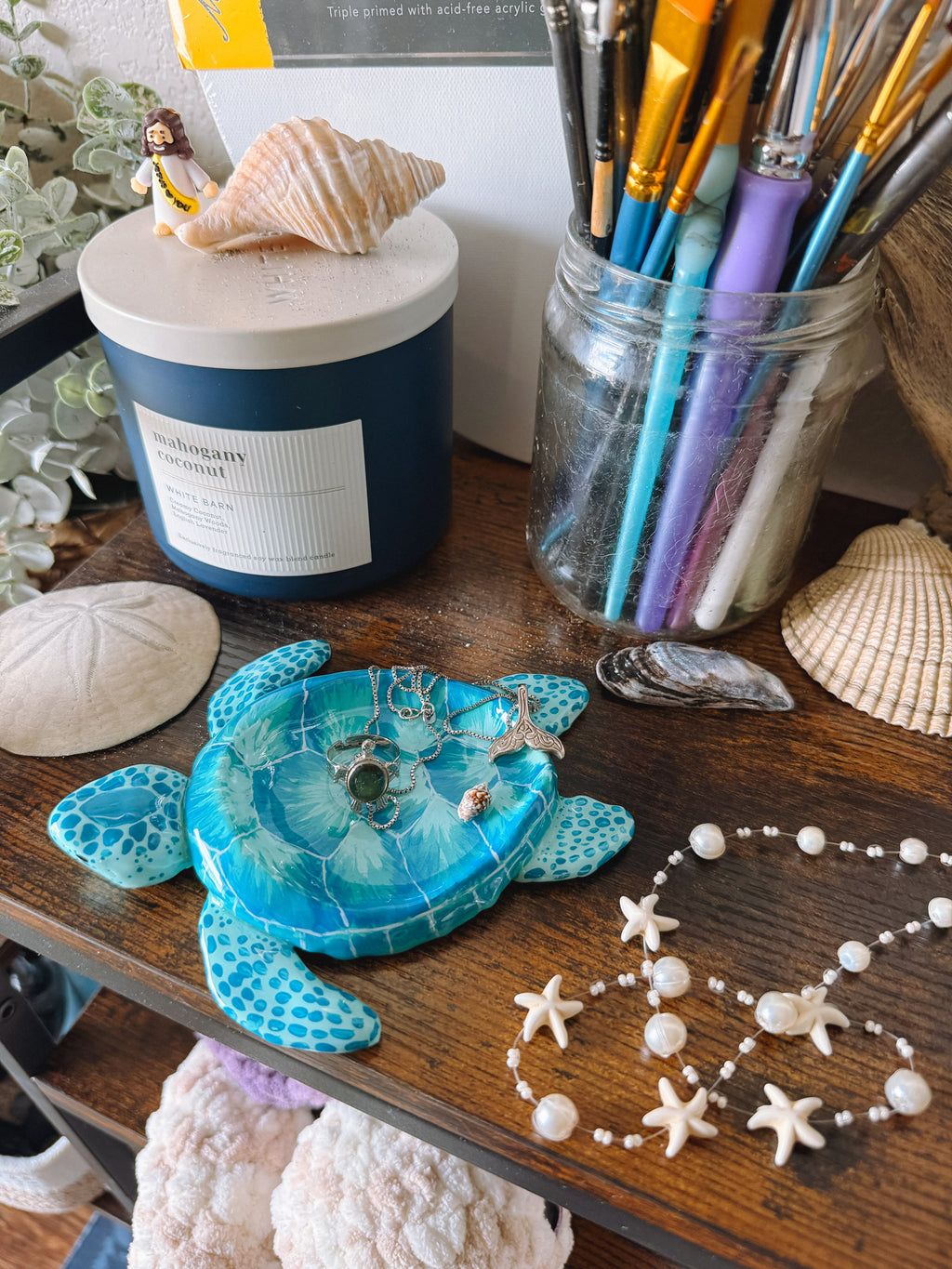 Blue Sea Turtle Ring Dish