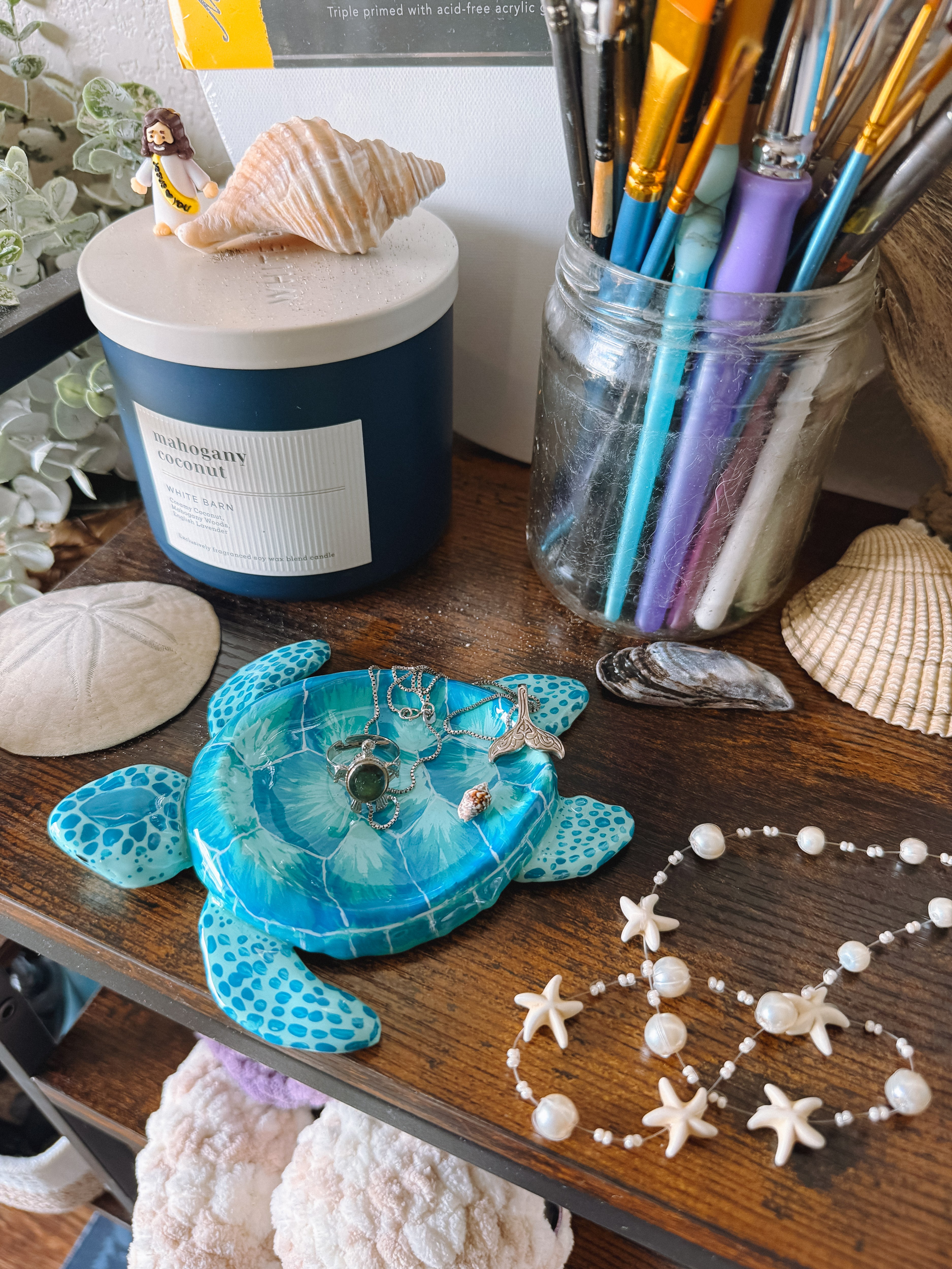 Blue Sea Turtle Ring Dish